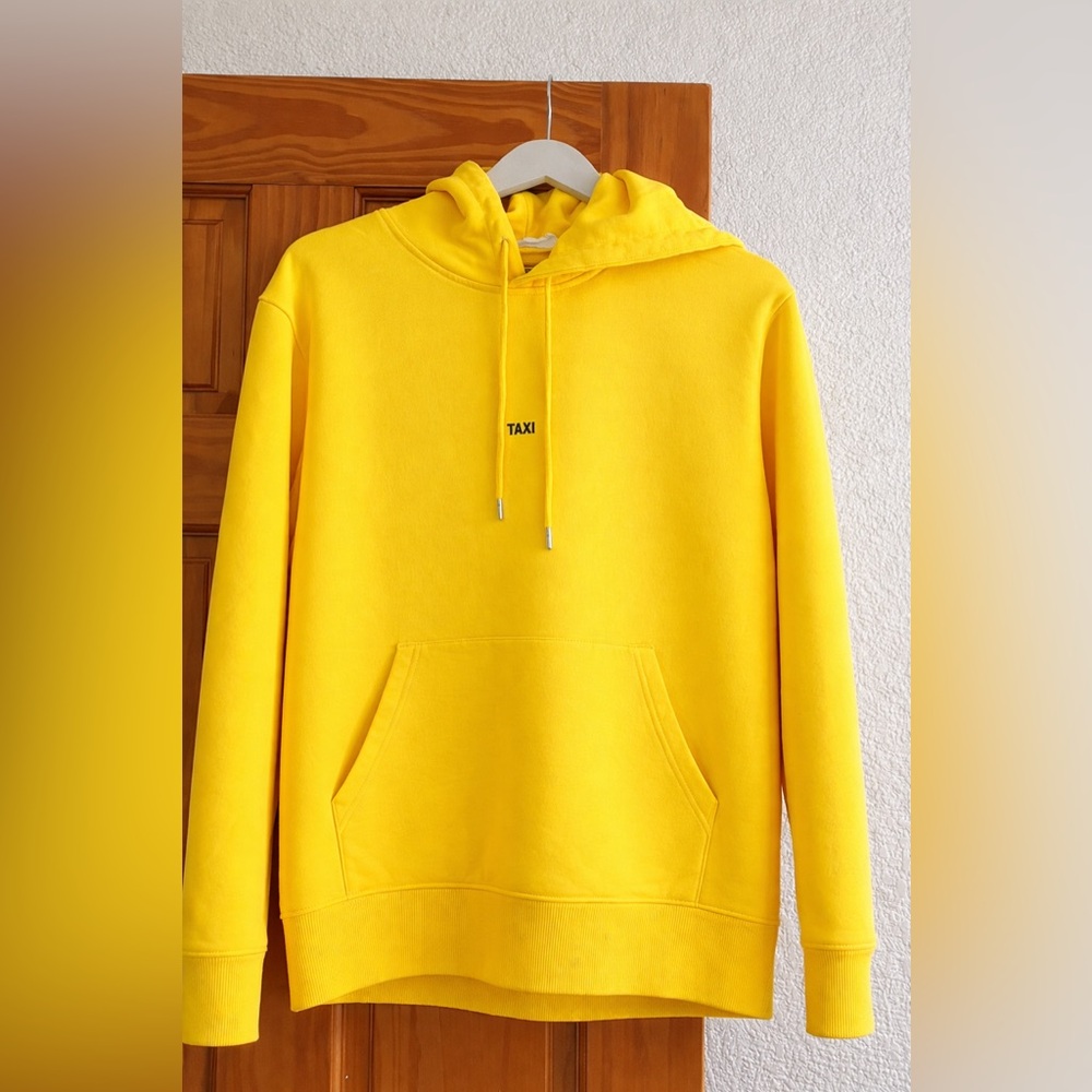 Helmut Lang Yellow 'TAXI' Hooded Sweatshirt